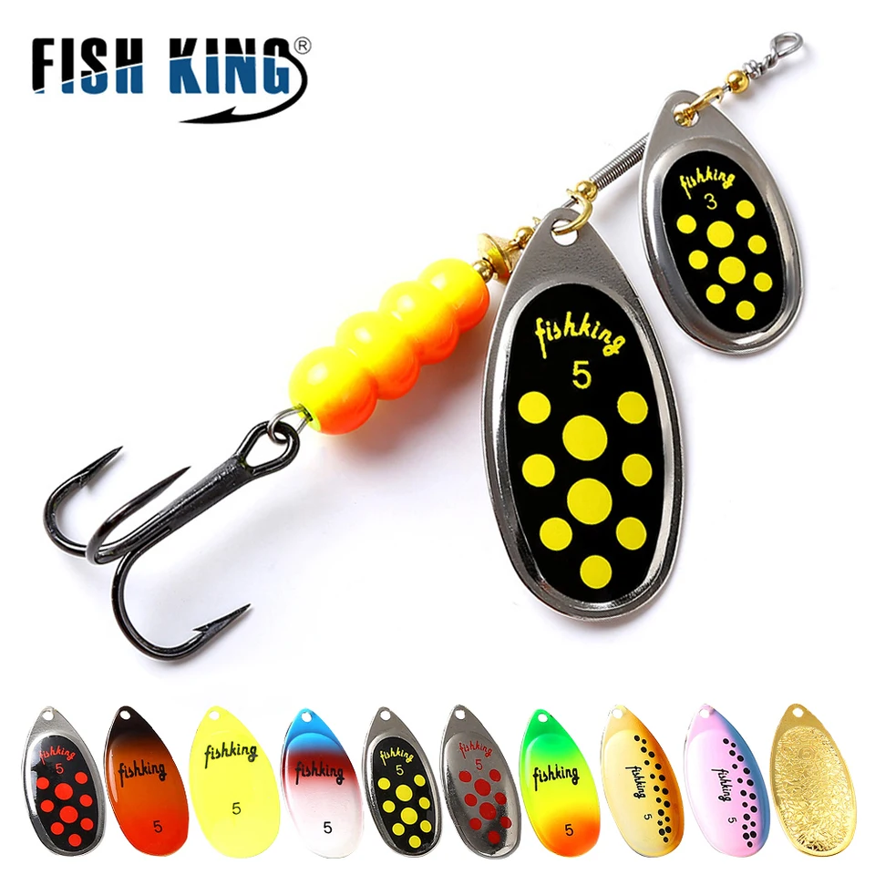 Fish King 11cm-25g Mosadzný materiál Dlhý odliatok spinner návnady rybie kovové návnady s návnadou na rybársku návnadu s výškovým háčikom