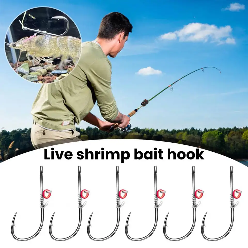 Fishing Hook High Duty Uhlíková oceľ ostnatá rybárska súprava na živé krevety Fixovanie sladkovodného rybolovu 6/12ks rybárske doplnky
