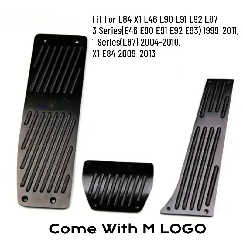 Fit for BMW E84 X1 E46 E90 E91 E92 E93 E87 Plynové brzdové nohy REST PEDAL PLATKA PLATKA 2P/3KS M LOGO Black Striebor