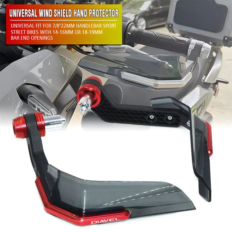 Fit for Diavel 1200 2010-2016 2017 Motocyklová ručná stráž ruky ručný štít čelného skla ochrana ochrancu čelného skla Černé sklo