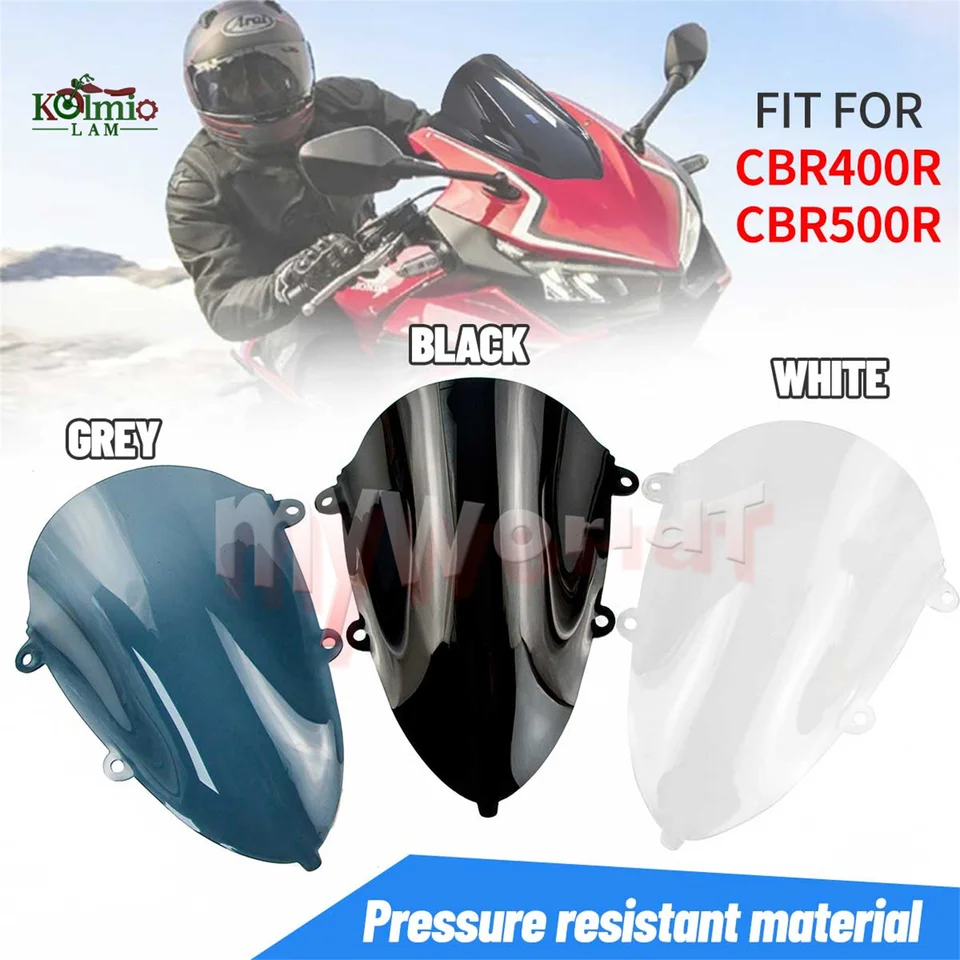 Fit for Honda CBR400R CBR500R 2019 - 2023 Motocyklové čelné sklo Černé sklo veterného štítu DEFLICTORY CBR 400 500 R CBR400
