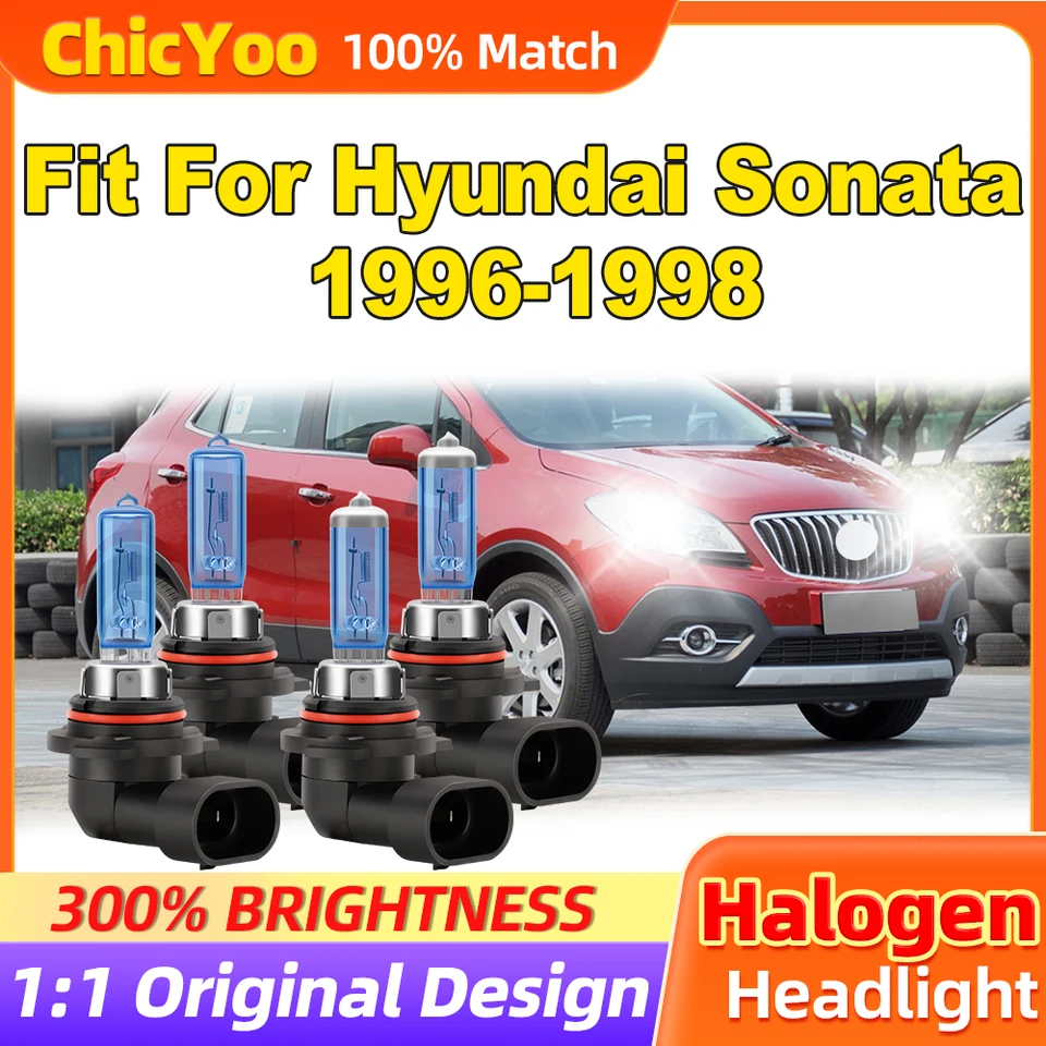 Fit for Hyundai Sonata 1996 1997 1998 24000LM Super White Halogen Lights 200 W Turbo Auto svetlomety 12V 6500K Halogénové svetlomety