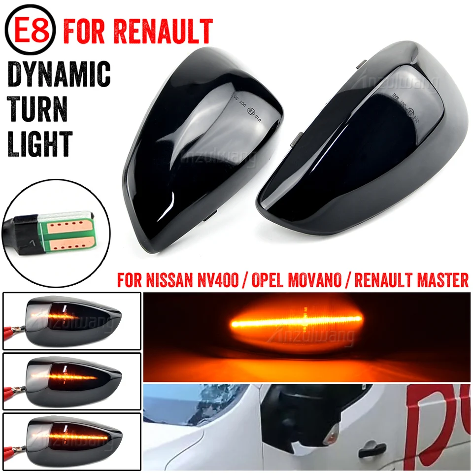 Fit For Renault Master III 3 EV FV HV JV UV 2010 2012 2012 2013 2014 - 2023 Dynamické LED bočné zrkadlo Turn Light Signal Lamp