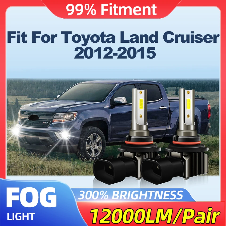 Fit for Toyota Land Cruiser 2012 2013 2014 2015 200W H8 H9 H11 FOG LAMPS 24000LM CSP Chips LED hmlové svetlá 6000k biely 12V