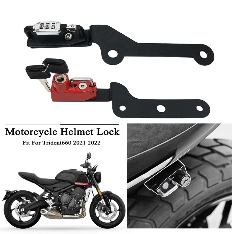Fit for Trident 660 TRIST660 2021 2022 HOCK LOCK HOOK HOOK 7 farieb Side proti krádeži bezpečnostnej zliatiny s 2 klávesmi