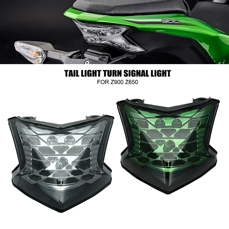 Fit pre Kawasaki Z900 LED LED zadné zadné svetlo Z650 pre Ninja 650 2017-2023 2022 integrovaný brzdový signál Blinker Lamp Taillight