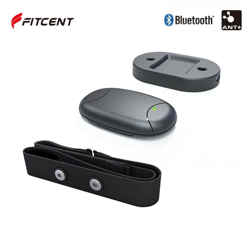 Fitcent 5,3 kHz Ant+ Bluetooth5.0 Monitor srdcového rytmu na hrudný popruh s bezdrôtovým nabíjačkou kompatibilným s Wahoo Garmin Watch Zwift