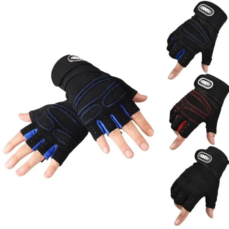 Fitness Half Finger Rukavice muži a ženy na zápach Sport Jackbell jazdiť na nekĺzavom horizontálnom bar