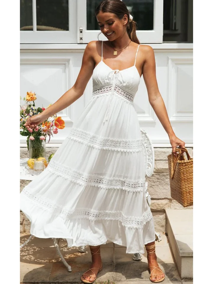 Fitshinling Lace Patchwork letné dlhé párty šaty tanečné oblečenie Ženy štíhle sexy šaty maxi šaty dámy femlae kostým