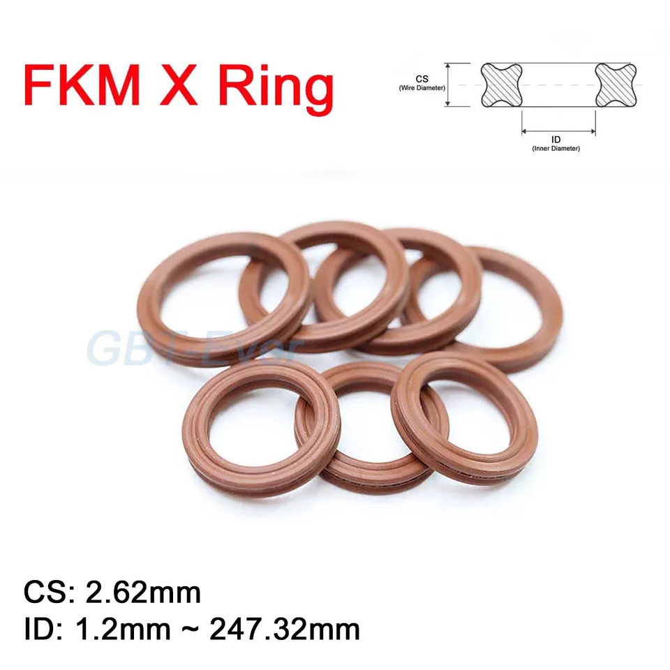 FKM röntgenový röntgen CS 2,62 mm hnedý fluór gumový x krúžkový tesnenie pre hydraulické valce piestové ID tyče 1,2-247,32 mm odolné a vodotesné