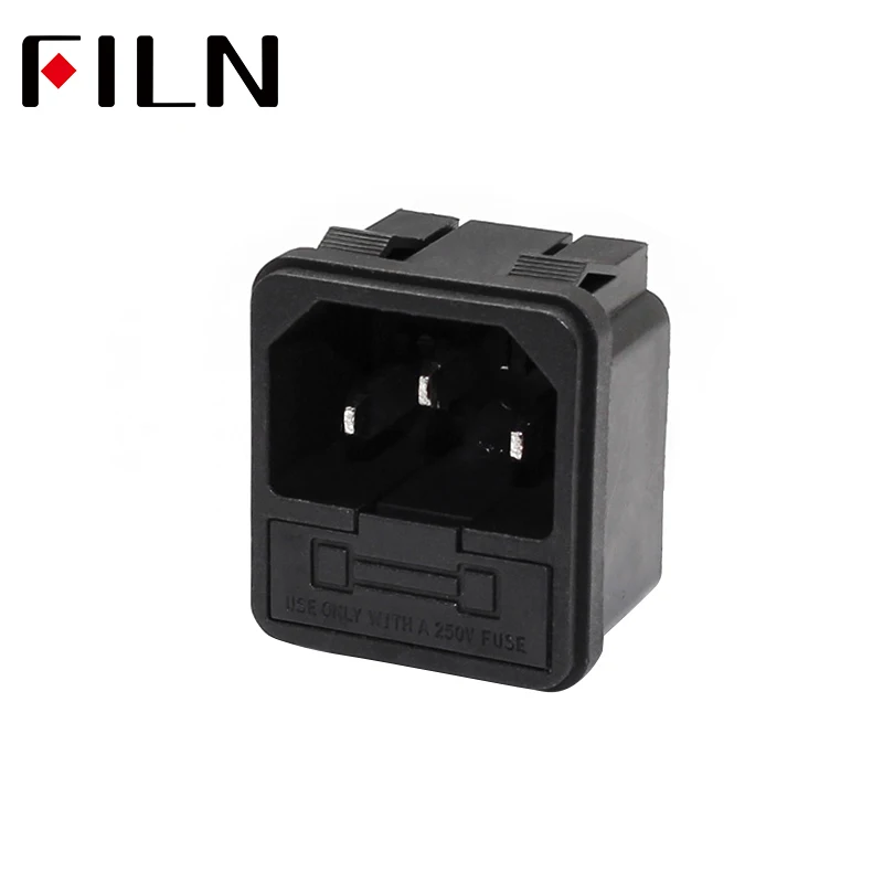FL-AC-11 1PC 3-kolíkový IEC320 C14 MALÝ KONEKTUROVÝ KONEKTOVÝ KONEKTUROVÝ KONEKTOR S DOPLÁNKU PREPISU 250V 10A