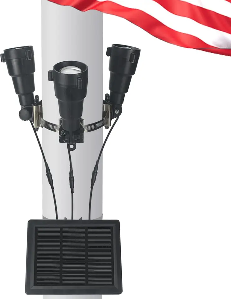 Flag Pole Light Solar-Pohyt, 3 Super-body PC Crystal LED, vodotesná vodotesná stolová solárna solárna energia, ktorá sa hodí