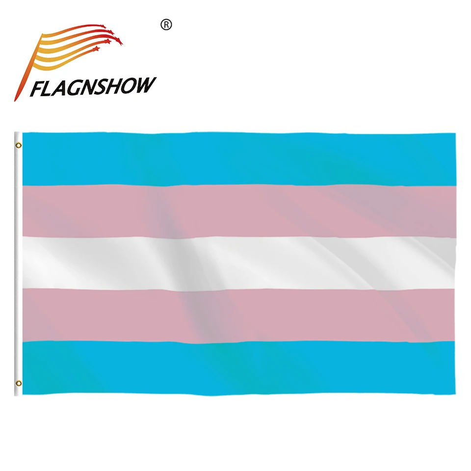 Flagnshow 90x150cm Polyester Transgender Pride LGBT Trans Dúhová vlajka