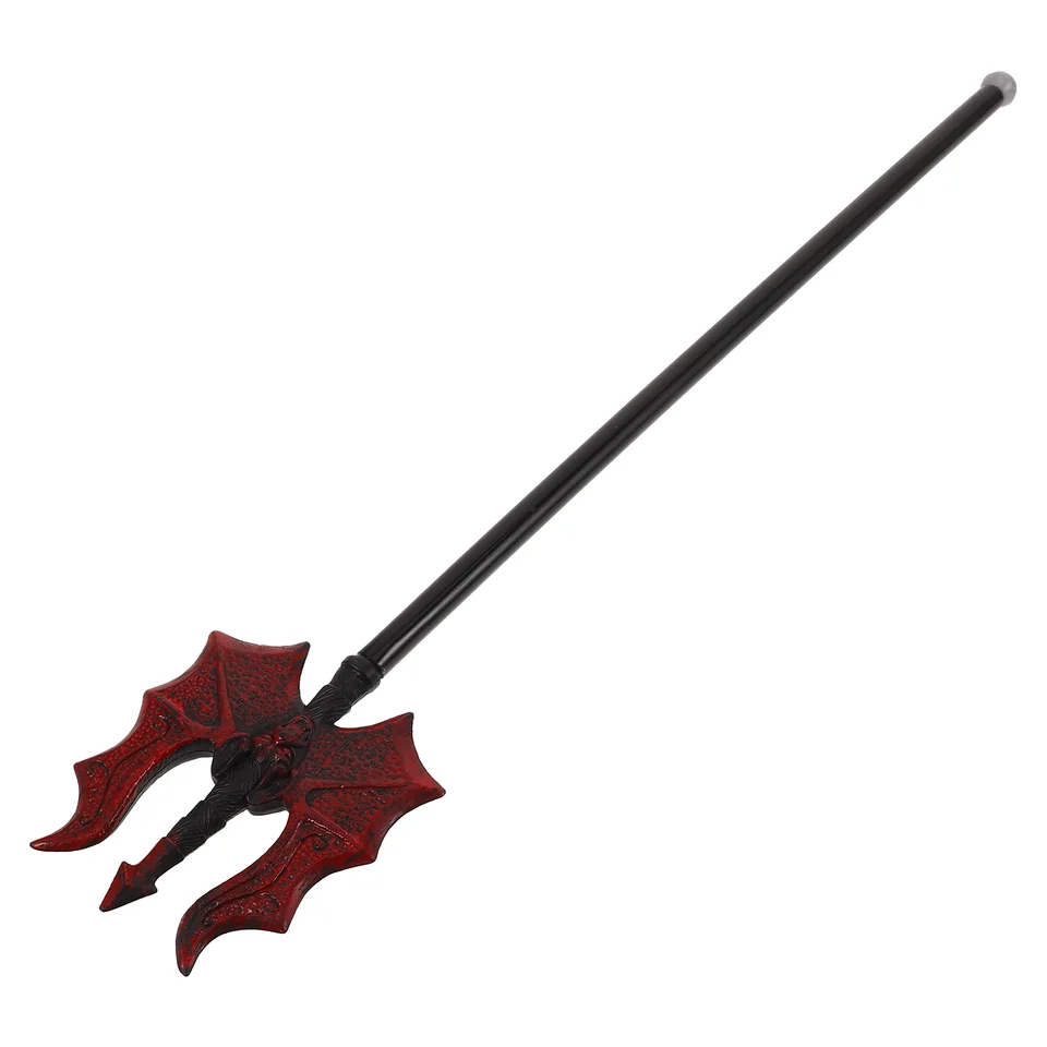 Flame Triden Devils Pitchfork Halloween kostým plastové vonkajšie ozdoby Sprievodca personálom pre dospelých