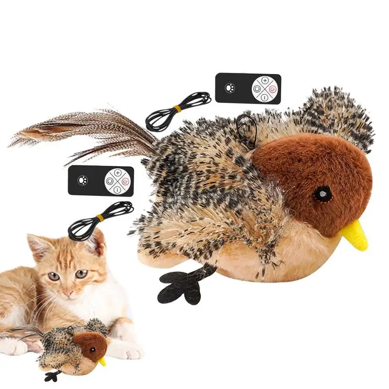 Flappy Bird Cat Toy Hray USB Nabíjateľná maznáreň interaktívna plyšová hračka Blaping vtáčie hračky stimulujú lovecké inštinkty diaľkové ovládanie