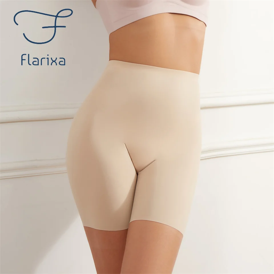 Flarixa Prieštrte s vysokým pásom nohavičky pre ženy pre ženy ovládanie brucha Hip Lift Lift Hodváb bezpečnostné nohavice spodná bielizeň Boyshorts Boxer