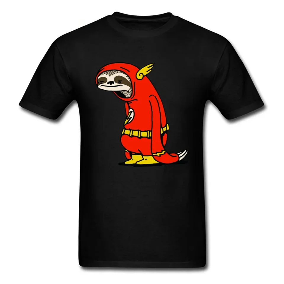 Flash lenivosť karikatúra tričko superhrdina vtipné tričko pre mužov bavlna Anime karikatúra topánky T košele muž móda streetwear