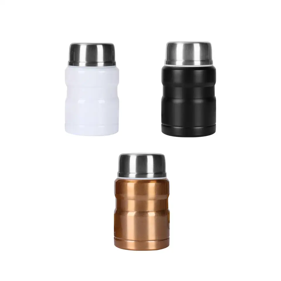 Flask for Hot Cold Food Neprestrages pre horúce alebo studené jedlo so skladacou lyžičkou nádoba na polievku obed Ice smotana na grilovanie kempingu