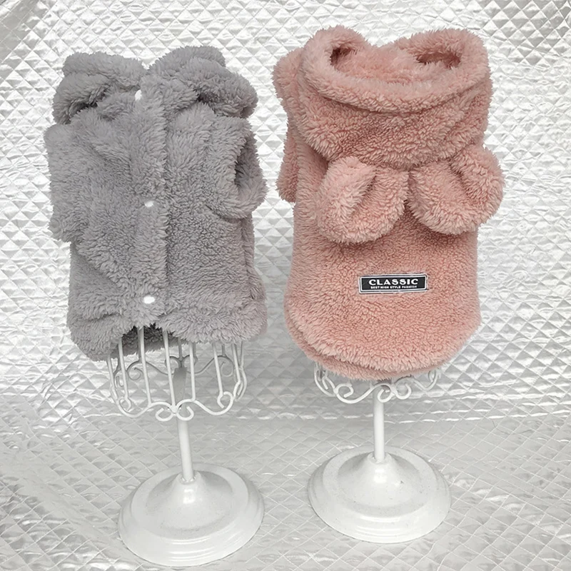 Fleece Dog Hoodie Winter Pet Dog Clothes pre psov Coat bunda Soft Ropa Perro French Bulldog Clothing pre psov domáce zvieratá oblečenie mops
