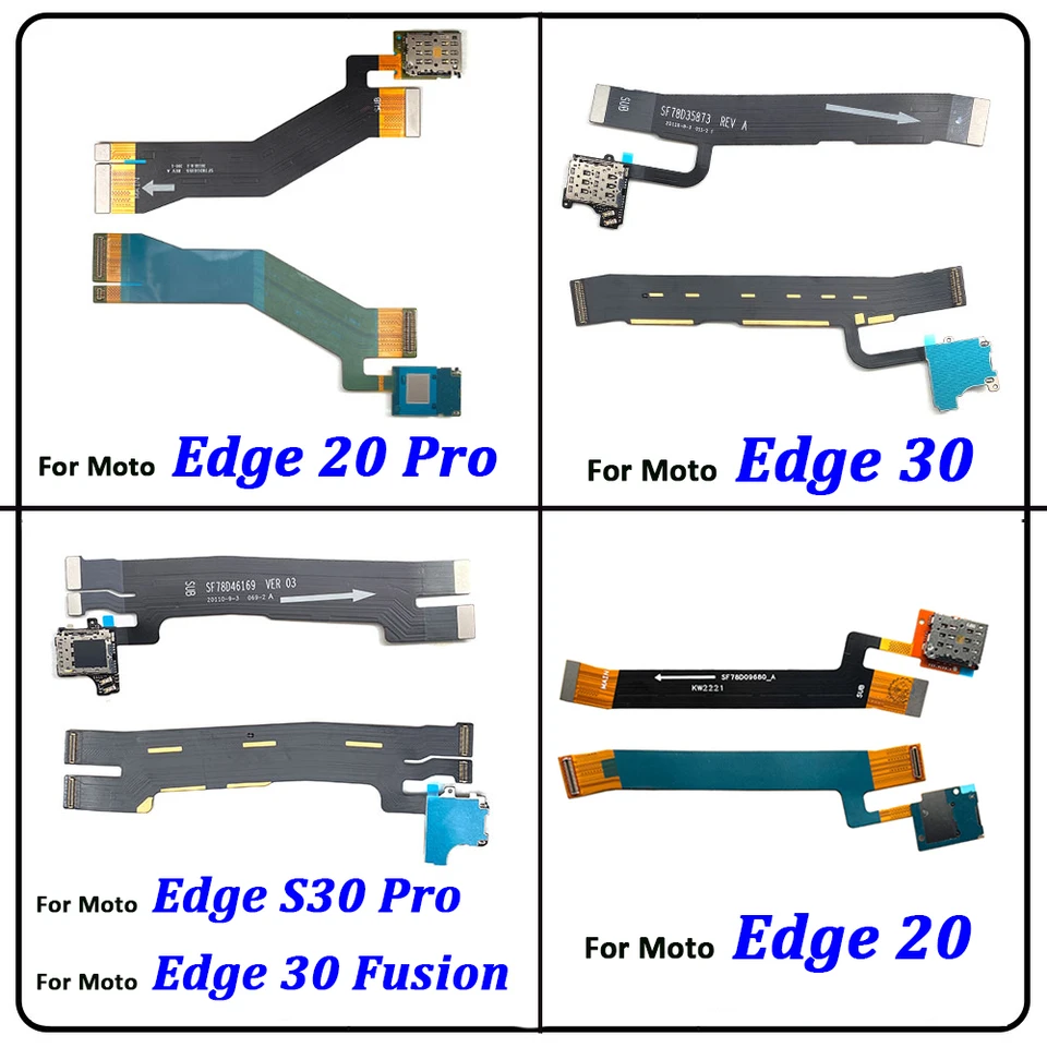 Flex dosky konektora hlavnej dosky s držiakom SIM Card Reader Slot pre Motorola Moto Edge 20 Pro 30 Fusion S30 Pro