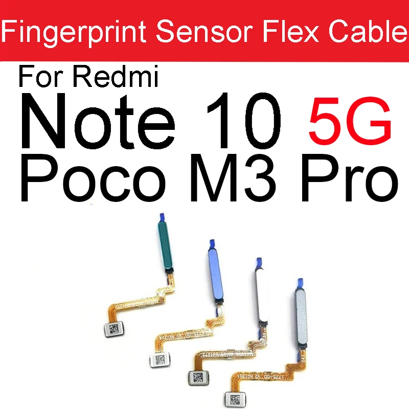 Flex kábla snímača odtlačkov prstov pre Xiaomi Redmi Note 10 5G POCO M3 Pro Power Button Prst Flater Senzor Domov Menu Key Stuha