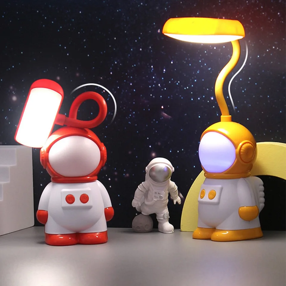 Flexibilný hadicový dizajn LED Desk LAMP nabíjateľné deti karikatúra stolová lampa roztomilý kozmický lampa lampa karikatúra Astronaut LED