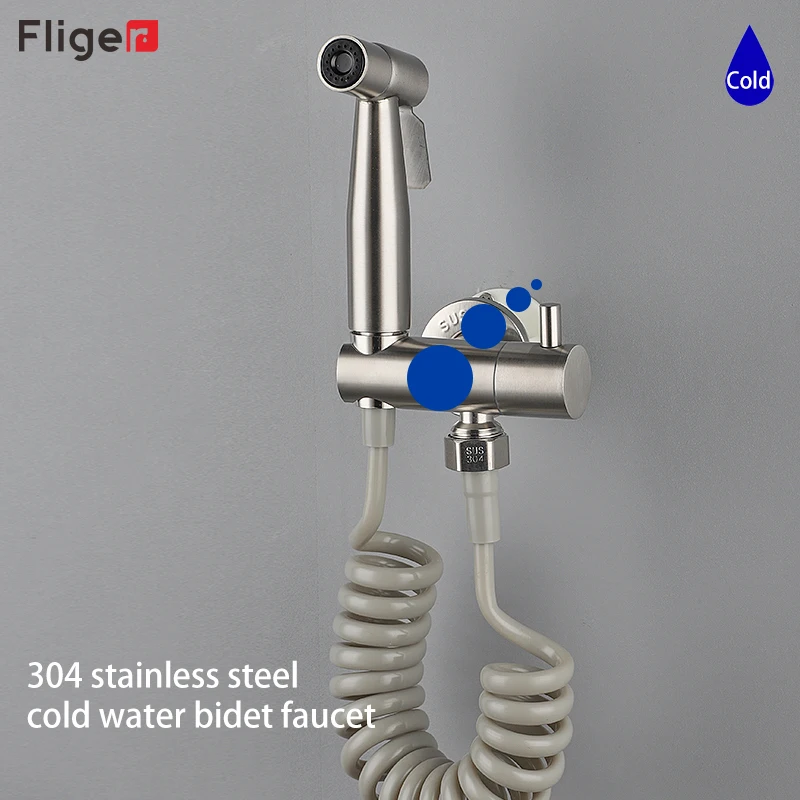 Fliger bidet faucet z nehrdzavejúcej ocele toaletný kohútik vreckového kohútika toalety s jednou studenou vodou