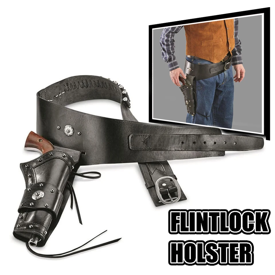 Flintlock Polster pás zavesenie PU koža revolver taška s držiakom pieskov