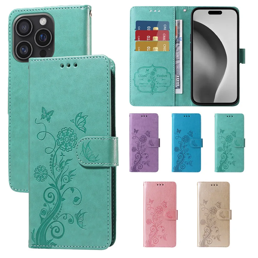 Flip Butterfly Flower puzdro pre vivo y10 y11 y11s y12 y12a y12s y15 y15a y15s y16 y17 y17s y18 y18e y20 2019 2023 4G obálka knihy