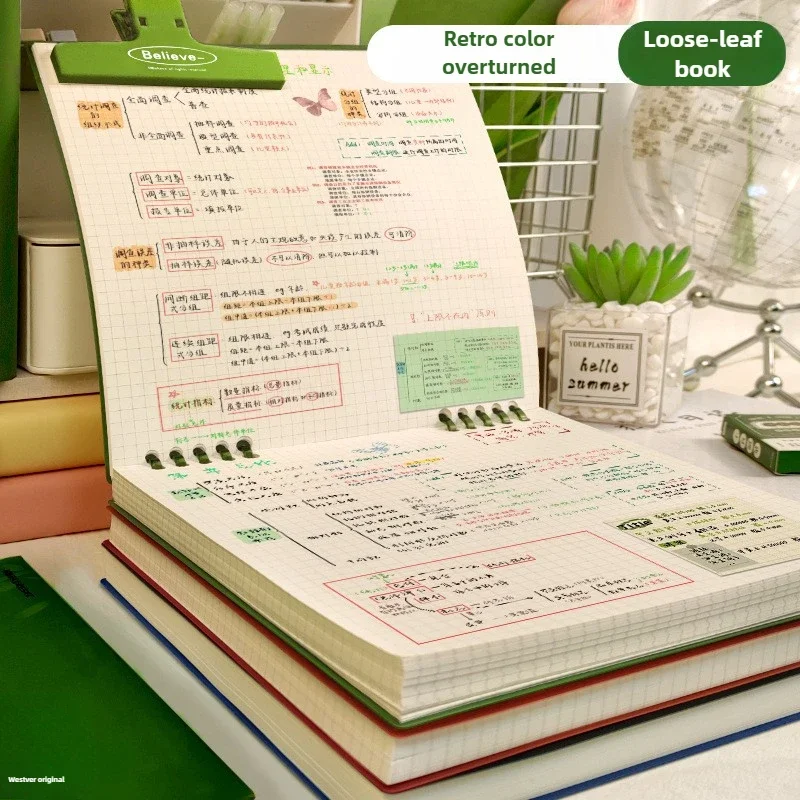Flip Notepad Grid Notebooks B5 Denník Leaf Notebook Sketch SKLAD KNIHA PARIERSKÝCH PRÍPADOVÝCH PRÍSLUŠNÍCTVO PADS PADS OFFICKÉ SPOLOČNÉ SPRAVY