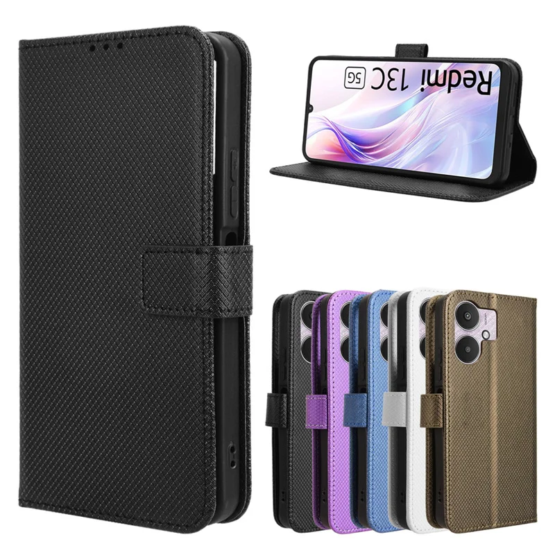 Flip puzdro pre Redmi 13R 5G Peňaženka Magnetický luxusný kožený kryt pre Xiaomi Redmi 13R Redmi13R 5G Tacking Bags Puys