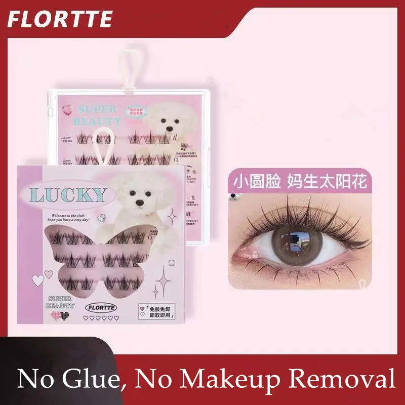 Florte Faltte False Ryeš bez lepidla bez lepidla Nemusíte odstrániť make-up opakovane použiteľný manga prírodné dlhé silné riasy predlžovacie oči Krásny nástroj