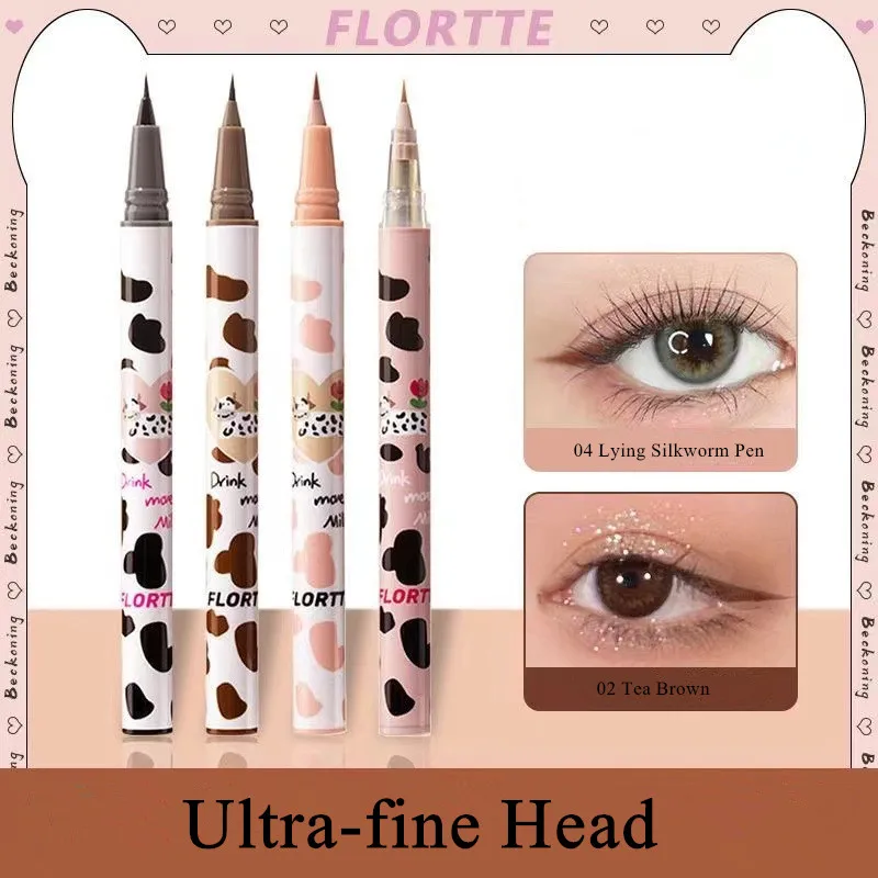 Florte Ultra-Fine Liquid Eyeliner a ležajúce vodotesné pero priadka z priadky Long Trvalá bez rozmazanej vložky na očné vložky ceruzka