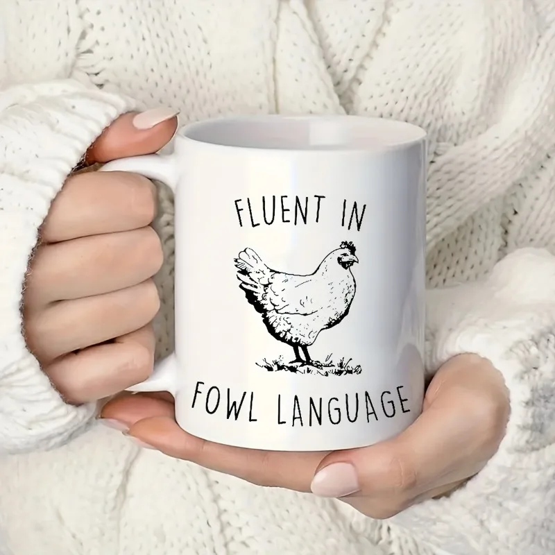 Fluent in the Lolw Jazyk kuracie hrnčeka keramická káva s obojžitkovým dizajnom biely čaj šialený dáma vtipný milenec darček ocko girl Home