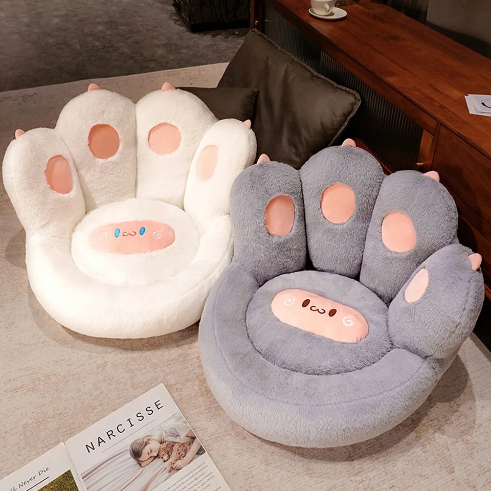 Fluffy Bear Paw plyš MA Tcute zvieracie sedadlo vankúš Plnené mäkká pohovka vnútorná podlaha domáca stolička dekor zimné deti Dievčatá darčeky