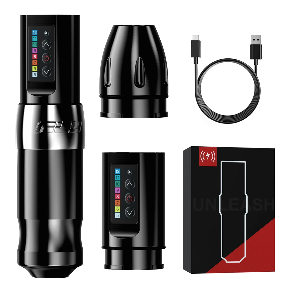 Flux Wireless Tattoo Machine Kit Strong Coreless Motor s RCA Interface Rotary Tattoo Pen pre tetovací umelec