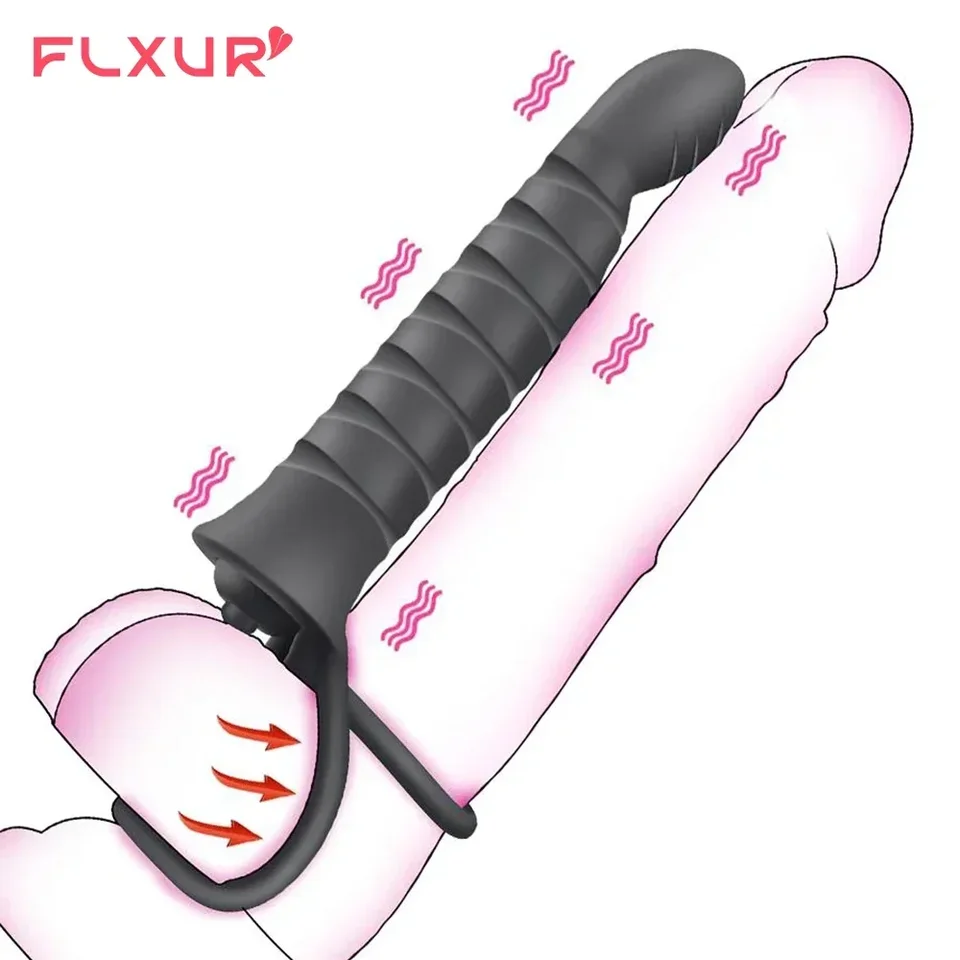 Flxur dvojité penetration vibrátor sexuálne hračky Strafin dildo vibrátor remienok na penis vagínu análny pre človeka sexuálne hračky pre páry