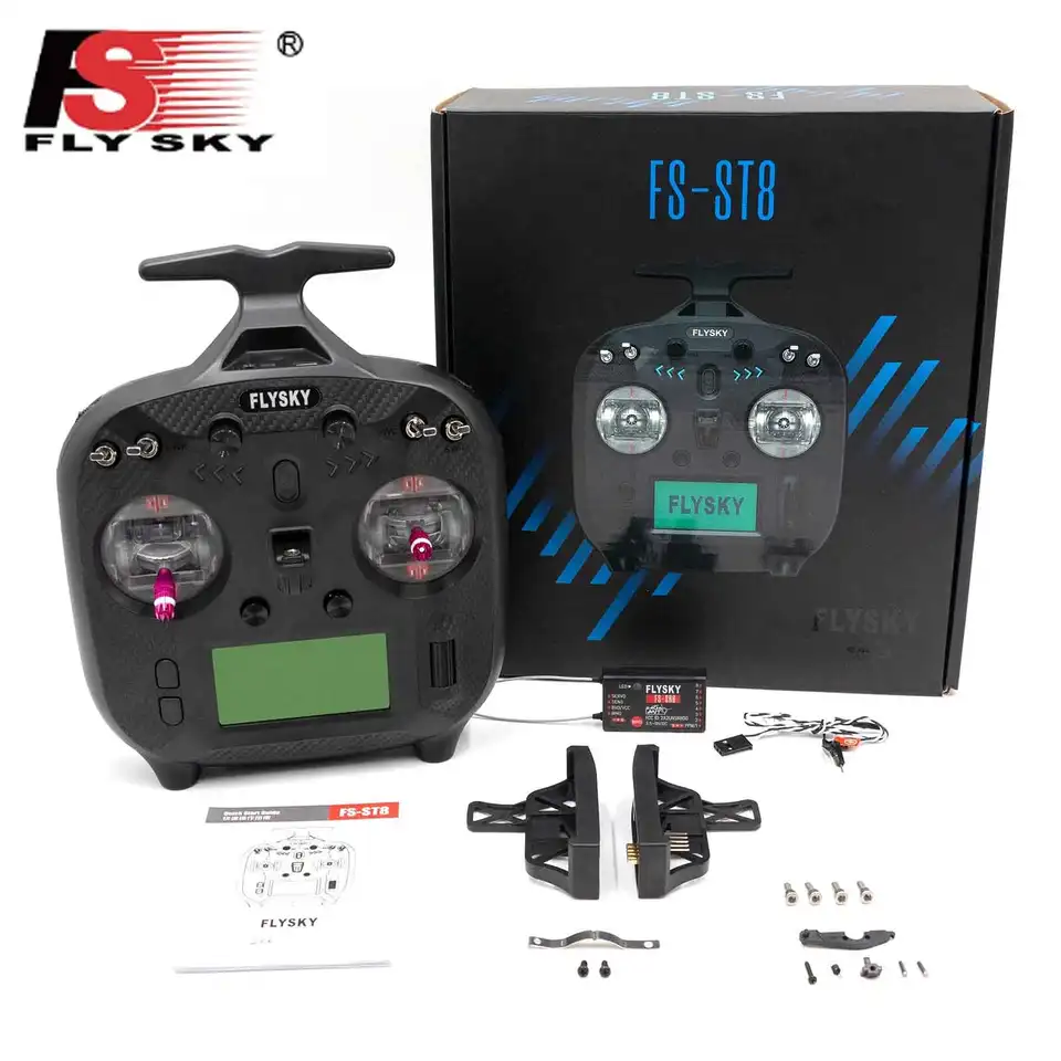Fly Sky FS-ST8 10CH Aktualizovaný diaľkový ovládač 2,4 GHz Protokol proti diaľkovým ovládačom s ovládačom FS-SR8RECEIVER 1000M