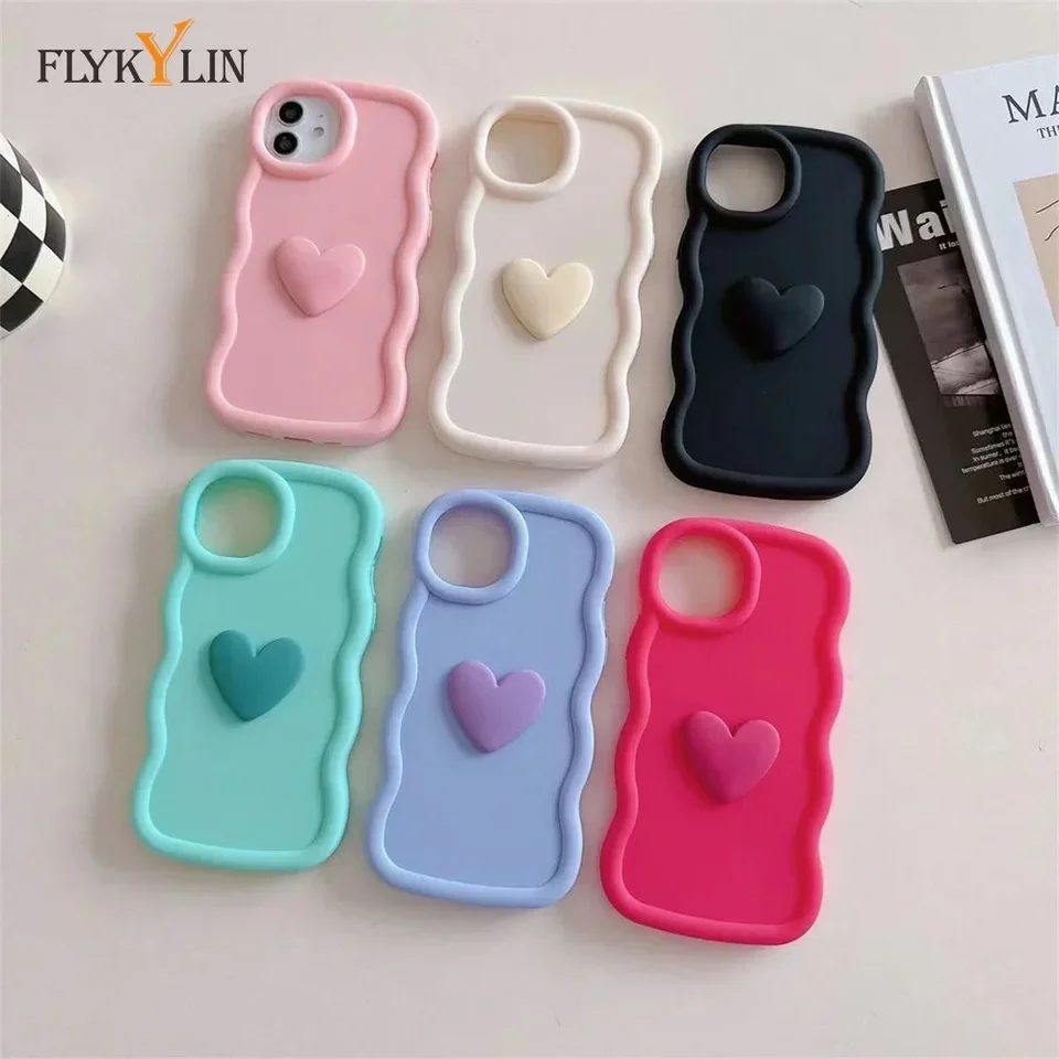 Flykylin 3D Love Phone pre puzdro pre Xiaomi Redmi 14C 13C 12C 9T Poznámka 13 12 11 10 9 8 Pro Plus 4G 5G Soft Silicone zadný kryt