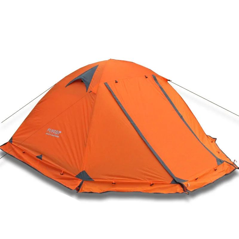 Flytop Camping Outdoor Ultralight 2 osoby alebo 3Peróny dvojvrstvový hliníkový pól anti -snehový rodinný stan so sukňou