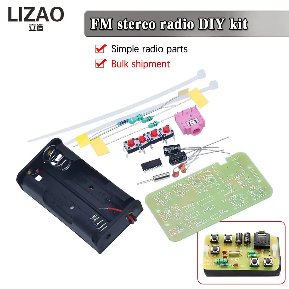 FM Stereo Radio DIY Kit Wireless FM Radio Venmitter a Frekvenčný modulárny modulárny modulácia Spájnutia prax