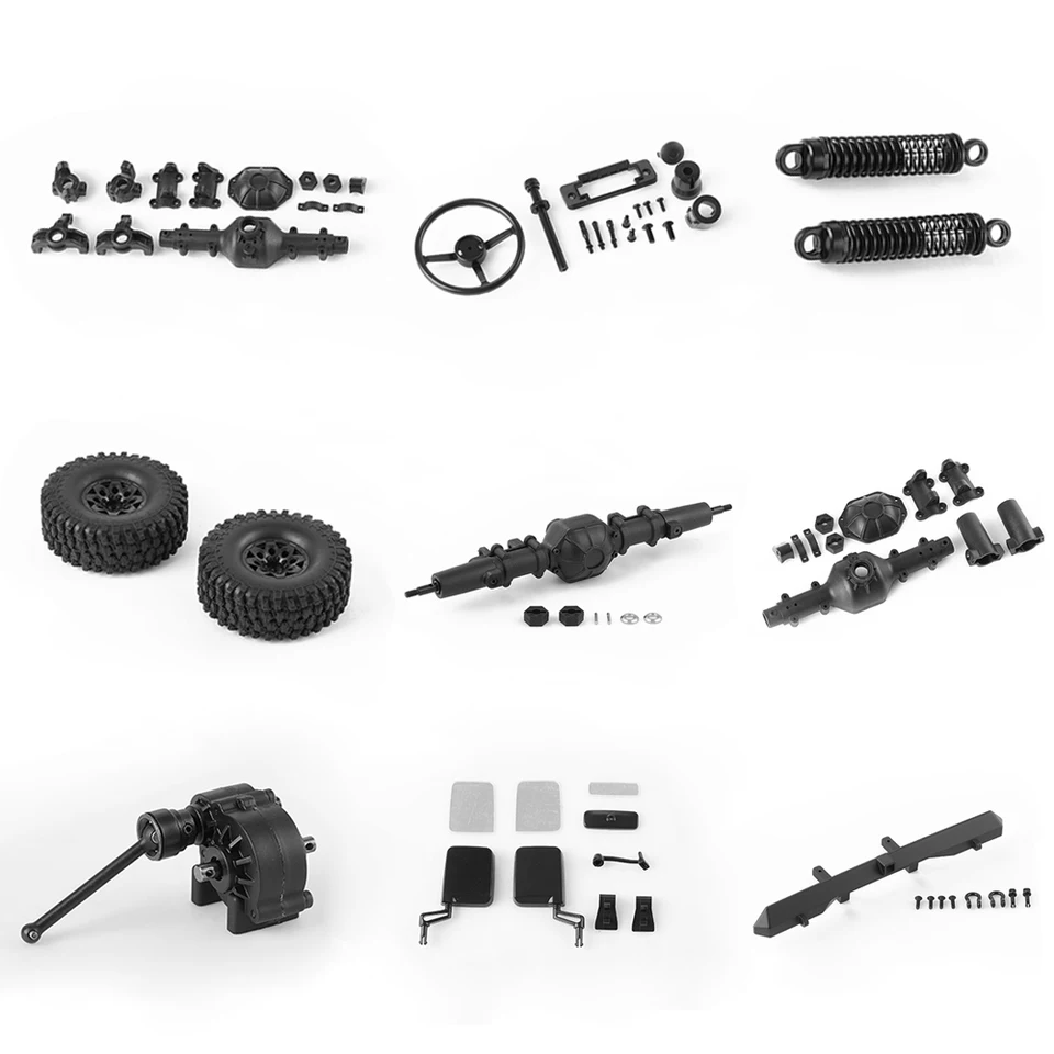 FMS 1/10 Mashigan Accessories diaľkové ovládacie prvky lezenie automobilových dielov Pneumatiky kolesá sedadla stierače sedadla