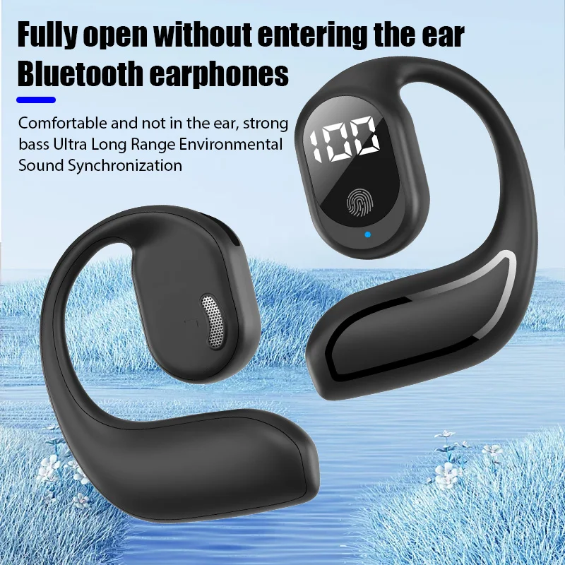 Fn-98 Bezdrôtové slúchadlá Bluetooth Ultra-dlhé slúchadlá s digitálnym displejom, ktorý nie je v ušiach slúchadiel pre Xiaomi Samsung