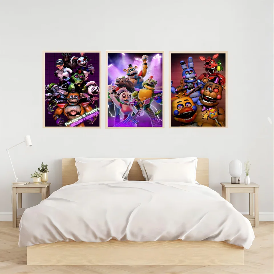 FNAF Kraftpaper Classic Vintage Plaghts Waterproof Paper Sticker Coffee House Bar Home Decor