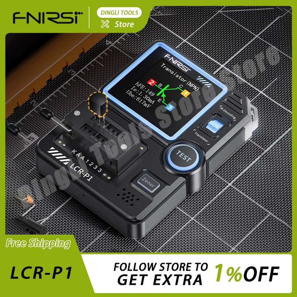 FNIRSI LCR-P1 Tranzistor tester Diode Triode Kapacitance Resistance Meter Custom ESR Meter MOS Field Effect Multifunkčný tester