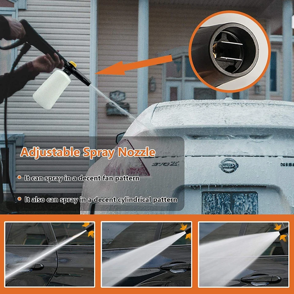 Foamer Jet Bottle nastaviteľná snehová penová kopitka podložka s veľkou kapacitou sprej na fľašu Fľašu pre Karcher K2-K7 Vysokotlaková podložka