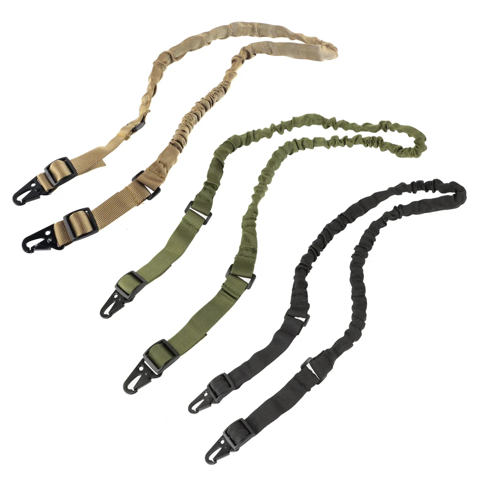 FOCUHUNTER Rýchlo uvoľnenie kovového háčika taktické 2 body Bungee remienok nylon 126 cm poľovný pás qd rameno