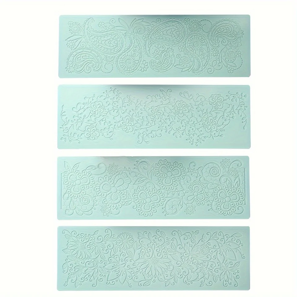 Fondantná pleseň obklopte čipkovaný silikónový podložka cukor cukor dekorácie Nástroj pre domácnosť pečenie čipky Silcone forma