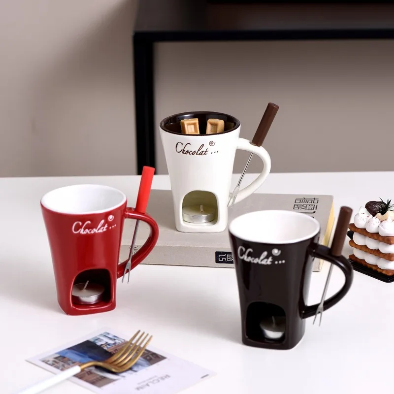 Fondue hrnček sada osobné mini fondue hrnce čokoládový syr zmrzlina fondue výrobca súprava jednotlivé maslo Melter Melter Malé teplejšie