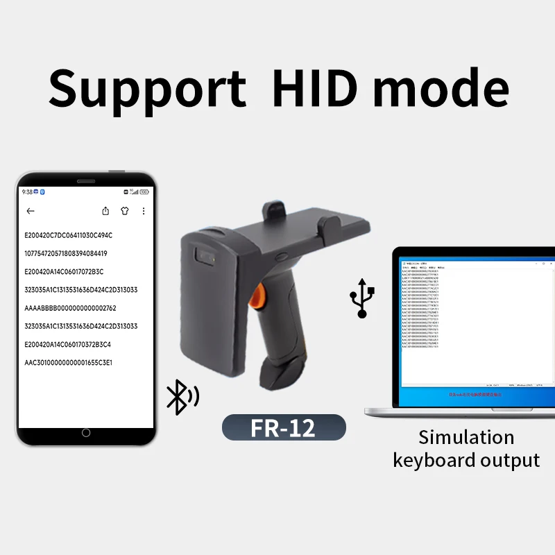 Fonkan prenosný emulátor klávesnice UHF RFID USB Bluetooth RFID TAG STRACKER